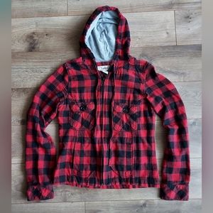 Red flannel zip up